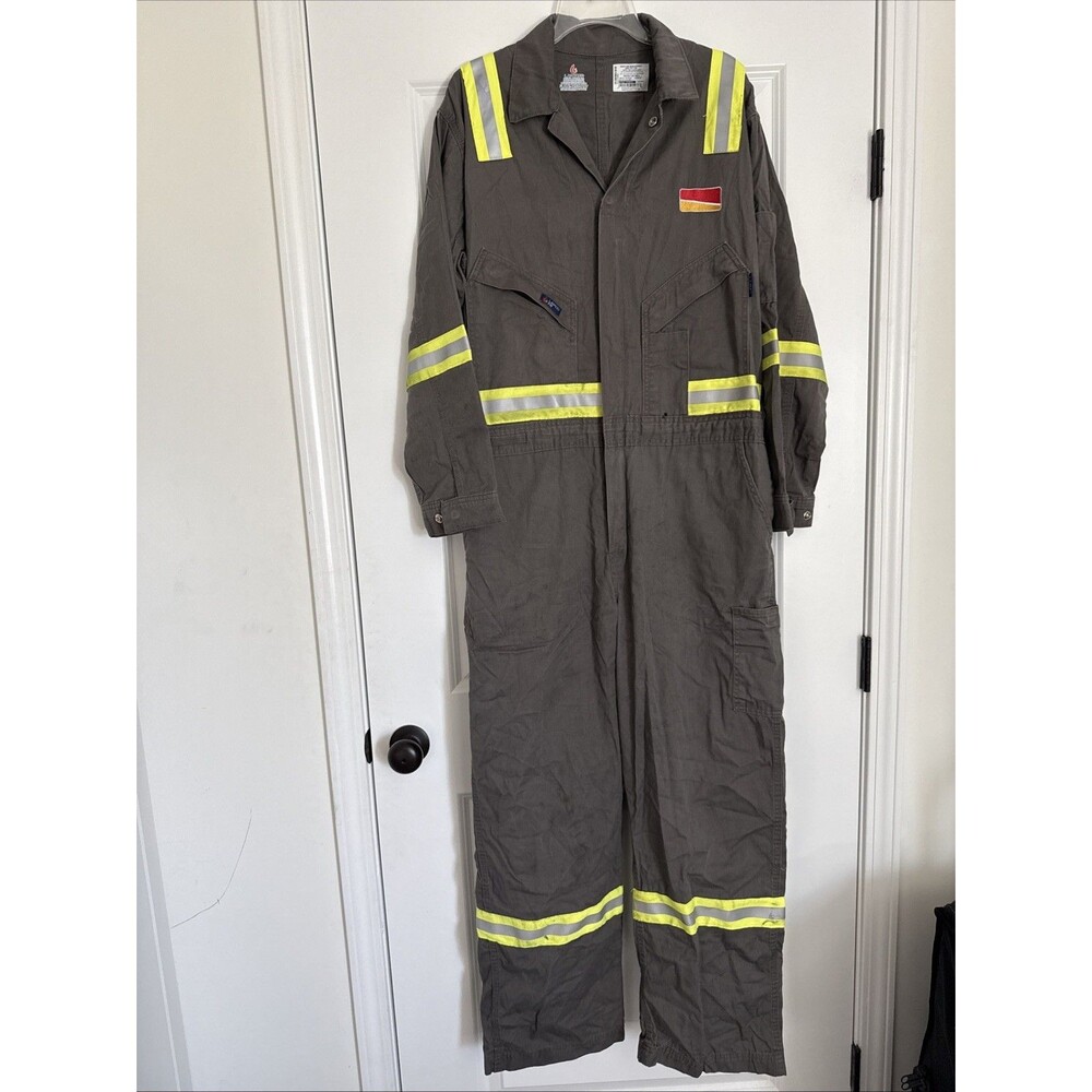 Lapco FR Coveralls Mens LARGE Flame Resistant Reflective Workwear - Picture 2 of 8